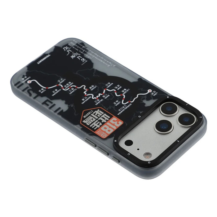 YOUNGKIT For iPhone 17 Pro Magnetic Case Highway Trajectory Pattern TPU + PC + Metal Phone Back Cover - National Highway 318 - 5