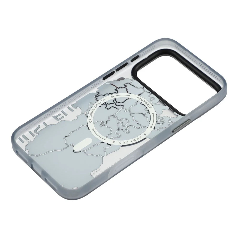 YOUNGKIT For iPhone 17 Pro Magnetic Case Highway Trajectory Pattern TPU + PC + Metal Phone Back Cover - National Highway 318 - 6