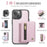 JEEHOOD For iPhone 15 Plus / iPhone 14 Plus Case  J12 Magnetic  Detachable Zipper Wallet Kickstand Leather Back Cover Compatible with MagSafe - Pink - 2