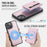 JEEHOOD For iPhone 15 Plus / iPhone 14 Plus Case  J12 Magnetic  Detachable Zipper Wallet Kickstand Leather Back Cover Compatible with MagSafe - Pink - 3