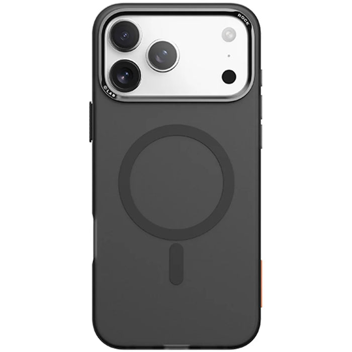 ROCK For iPhone 17 Pro Max Case Compatible with MagSafe Metal Lens Frame TPU + PC Matte Phone Cover - Black - 1