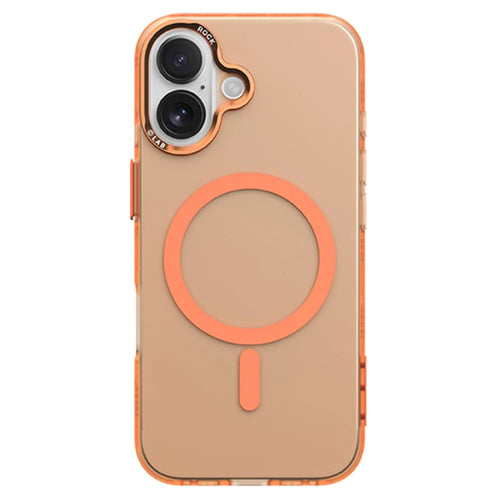 ROCK For iPhone 17 Case Compatible with MagSafe Metal Lens Frame TPU + PC Matte Phone Cover - Orange - 1