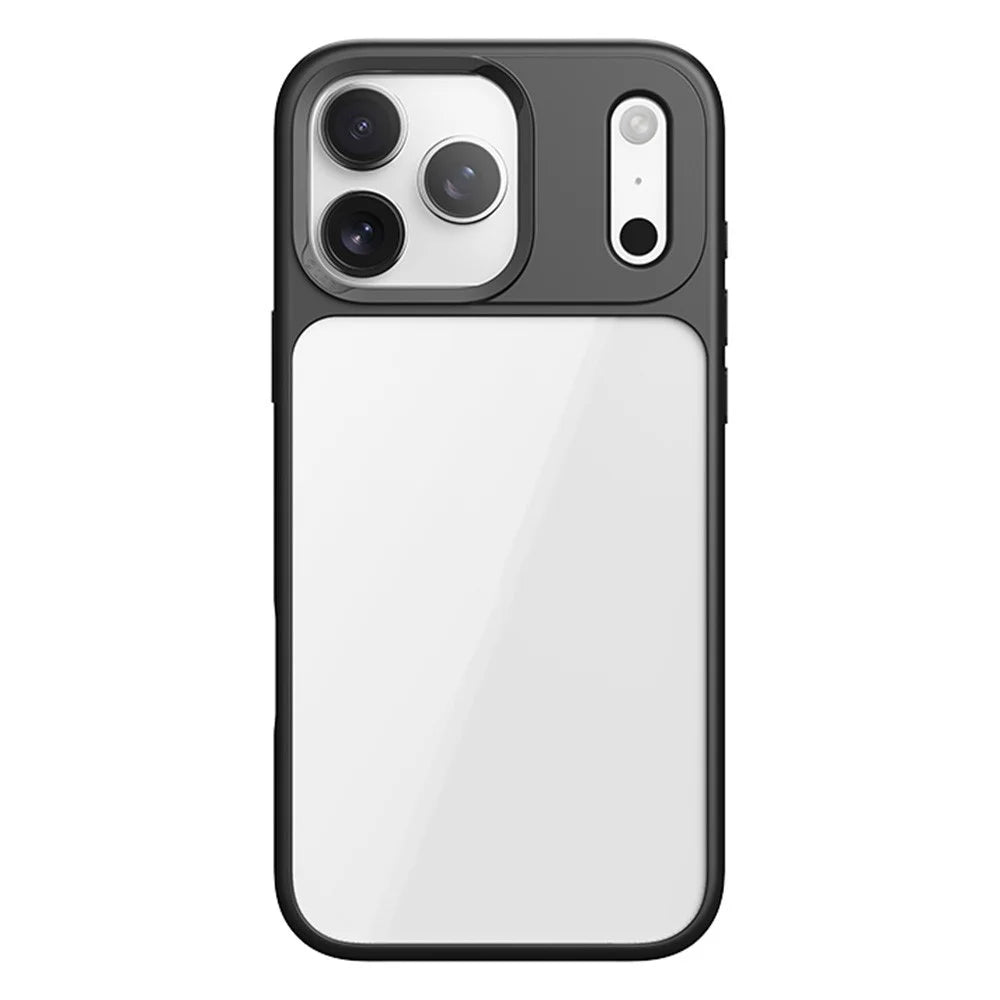 ROCK For iPhone 17 Pro Max Clear Phone Case PC + TPU Shockproof Back Cover - Black - 1