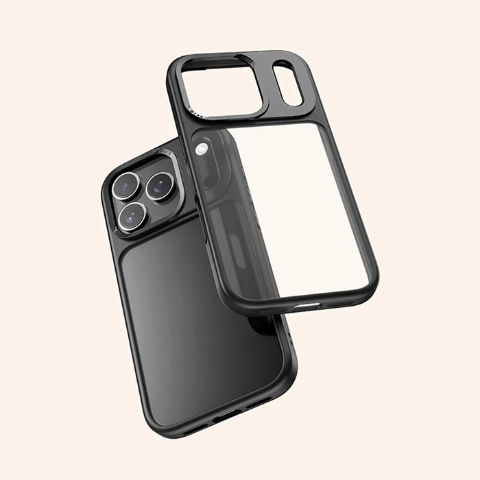 ROCK For iPhone 17 Pro Max Clear Phone Case PC + TPU Shockproof Back Cover - Black - 4