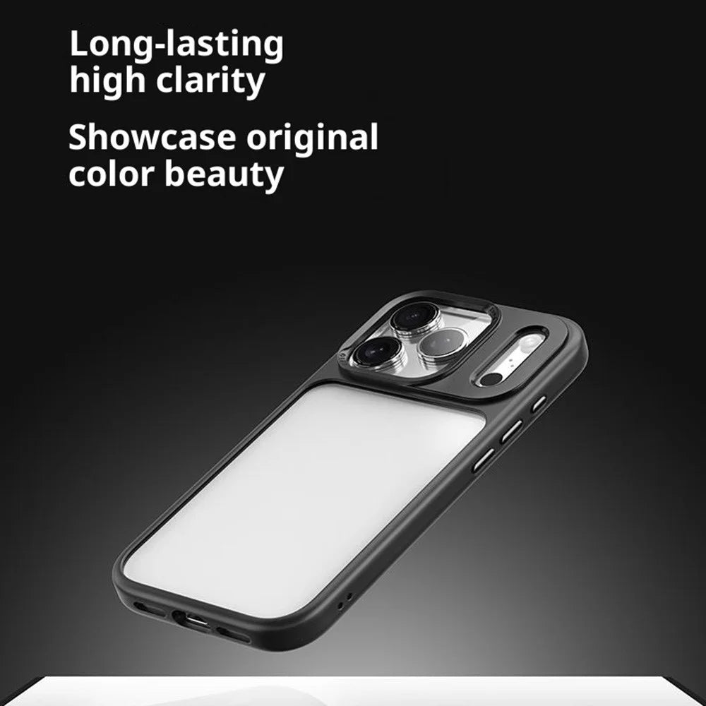 ROCK For iPhone 17 Pro Clear Phone Case PC + TPU Shockproof Back Cover - Black - 2