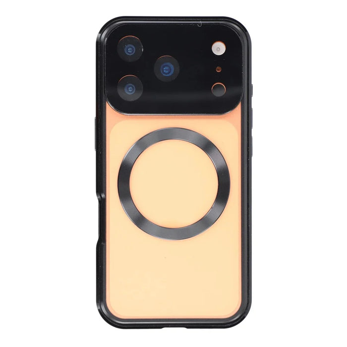 For iPhone 17 Pro Max Case Double Sides Tempered Glass Phone Cover Compatible with MagSafe Full Protector - Black - 4