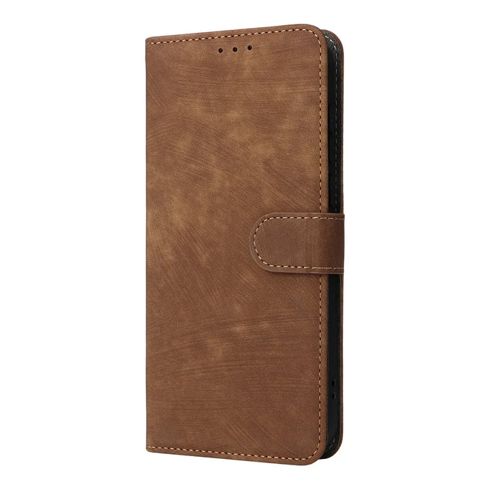 For OnePlus 15 5G Case Wallet RFID Blocking PU Leather Phone Cover Stand with Strap - Brown - 6