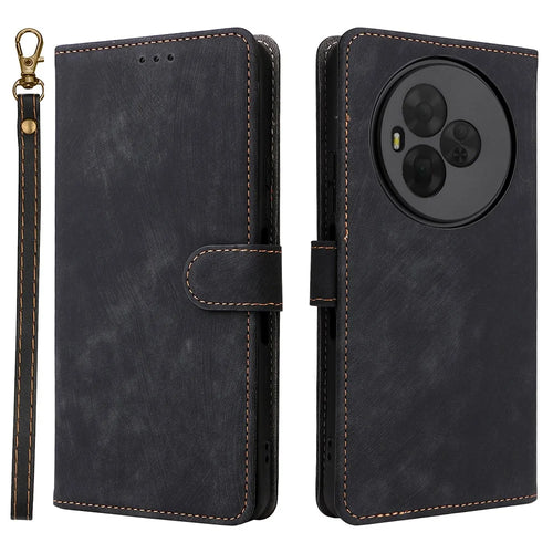 For TCL NxtPaper 60 Ultra 5G Case Wallet RFID Blocking PU Leather Phone Cover Stand with Strap - Black - 1