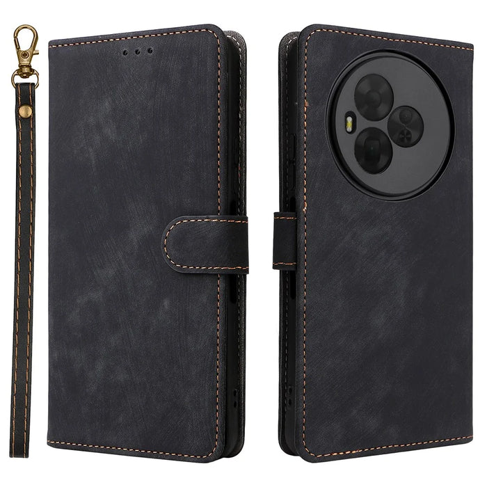 For TCL NxtPaper 60 Ultra 5G Case Wallet RFID Blocking PU Leather Phone Cover Stand with Strap - Black - 1