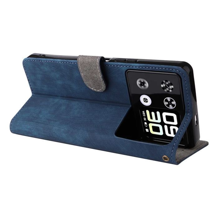 For Cubot P90 Case Wallet RFID Blocking PU Leather Phone Cover Stand with Strap - Blue - 4
