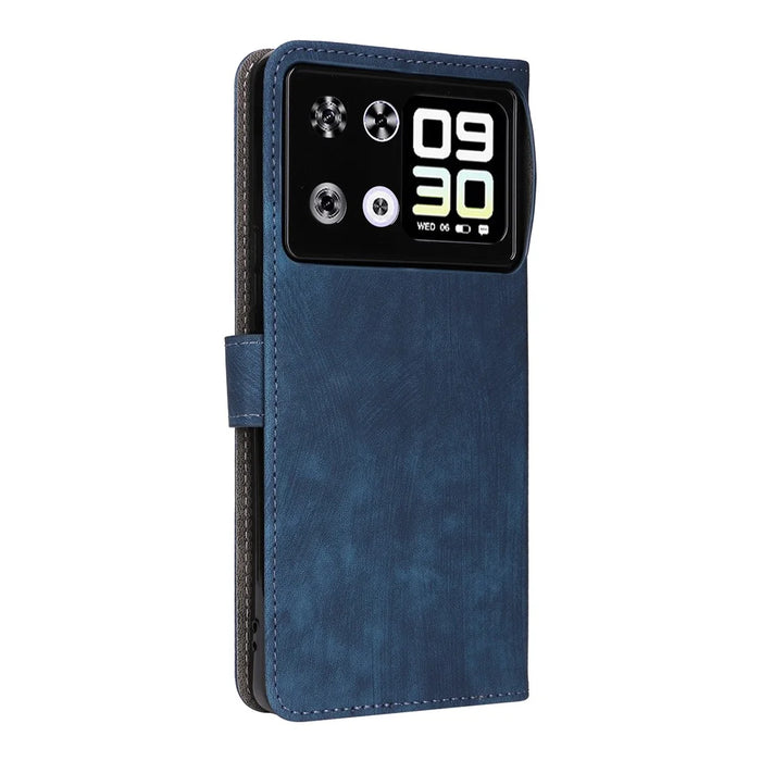 For Cubot P90 Case Wallet RFID Blocking PU Leather Phone Cover Stand with Strap - Blue - 7
