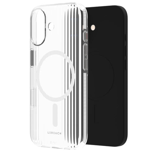 LEREACH TOC Series for iPhone 17 Case Flowing Grid PC Phone Cover Compatible with MagSafe - White - 1