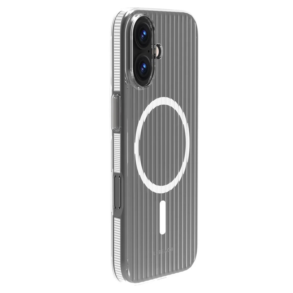 LEREACH TOC Series for iPhone 17 Case Flowing Grid PC Phone Cover Compatible with MagSafe - White - 4