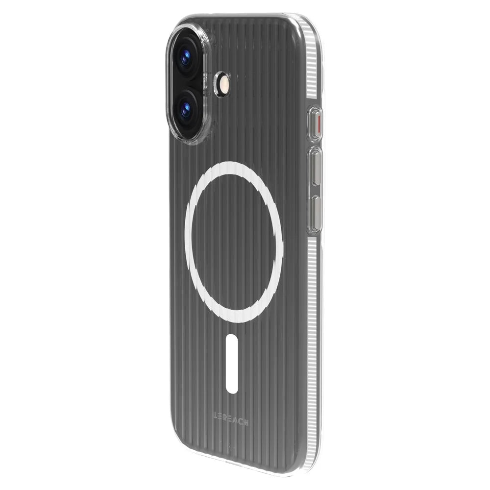 LEREACH TOC Series for iPhone 17 Case Flowing Grid PC Phone Cover Compatible with MagSafe - White - 5