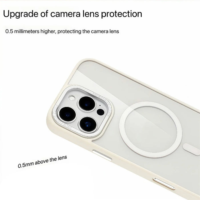 For iPhone 16 Pro Max Case Compatible with MagSafe TPU + Acrylic Clear Phone Back Cover - White - 4