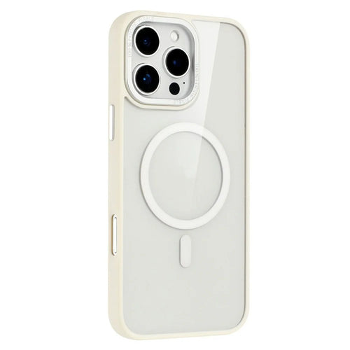 For iPhone 16 Pro Case Compatible with MagSafe TPU + Acrylic Clear Phone Back Cover - White - 1