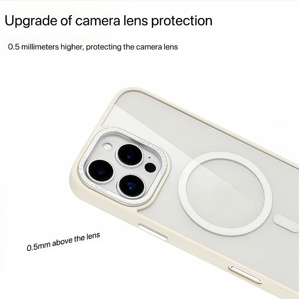 For iPhone 16 Pro Case Compatible with MagSafe TPU + Acrylic Clear Phone Back Cover - White - 4
