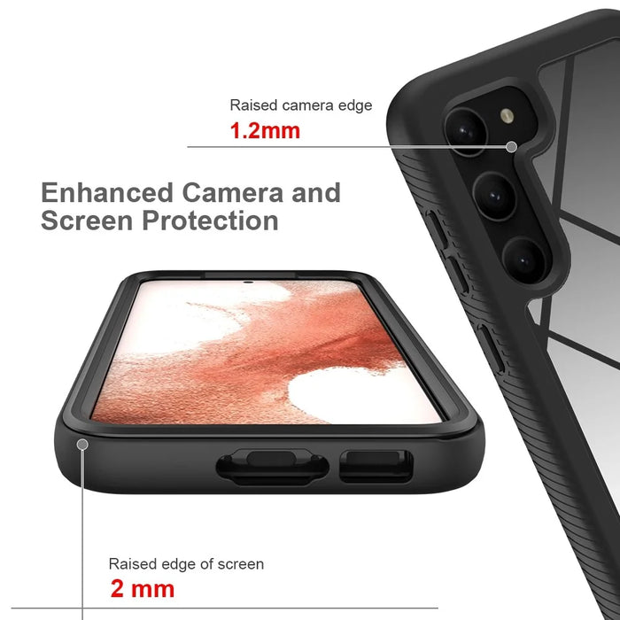 For Samsung Galaxy S23 PC + TPU Anti-drop Case Full Protection Phone Cover with PET Screen Protector - Black - 3
