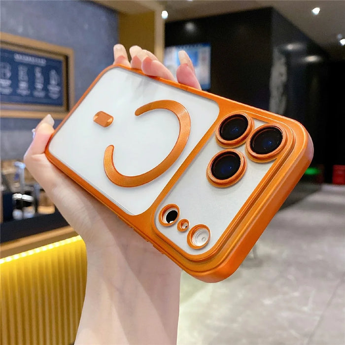 For iPhone 17 Pro Max Case Magnetic Case Compatible with MagSafe Matte PC TPU Phone Cover - Matte Orange - 1