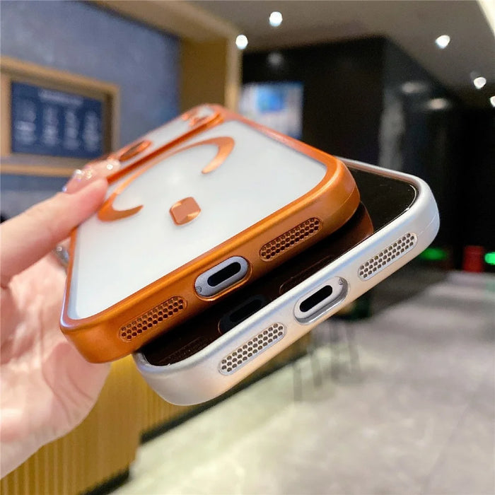 For iPhone 17 Pro Max Case Magnetic Case Compatible with MagSafe Matte PC TPU Phone Cover - Matte Orange - 6