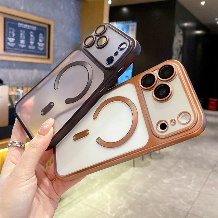 For iPhone 17 Pro Max Case Magnetic Case Compatible with MagSafe Matte PC TPU Phone Cover - Matte Orange - 7
