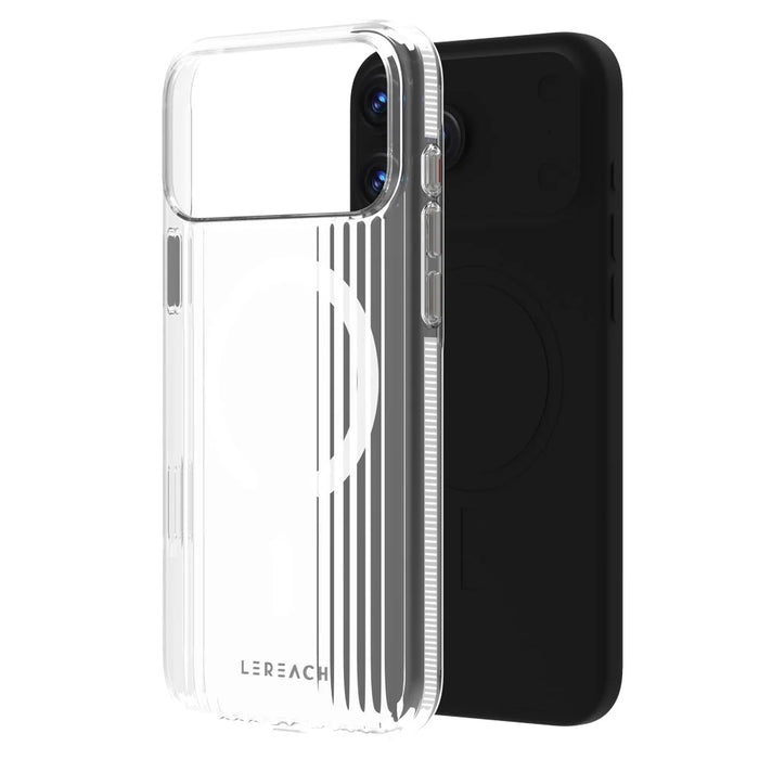LEREACH TOC Series for iPhone 17 Pro Case Flowing Grid PC Phone Cover Compatible with MagSafe - White - 1