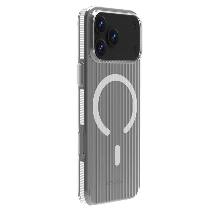 LEREACH TOC Series for iPhone 17 Pro Case Flowing Grid PC Phone Cover Compatible with MagSafe - White - 4