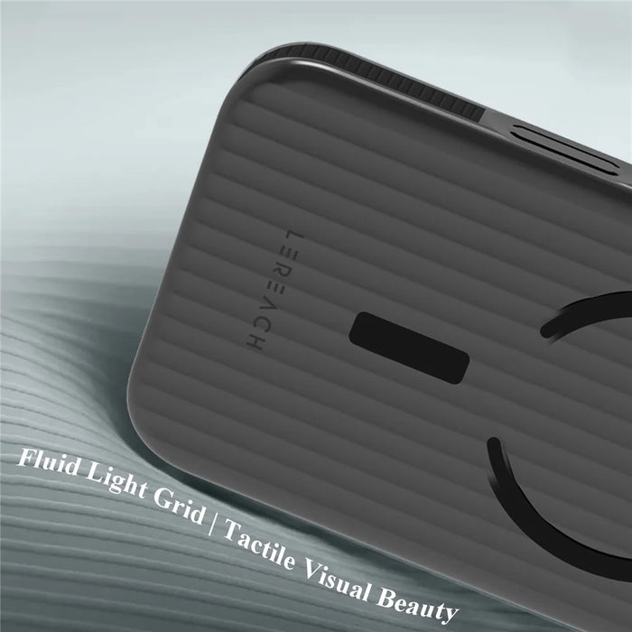 LEREACH TOC Series for iPhone 17 Pro Case Flowing Grid PC Phone Cover Compatible with MagSafe - White - 7