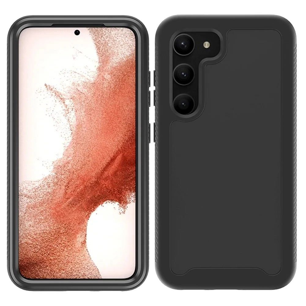 For Samsung Galaxy S23+ 3-in-1 PC + TPU + PET Screen Protector Phone Case Full Protection Drop-proof Cover - Black - 2