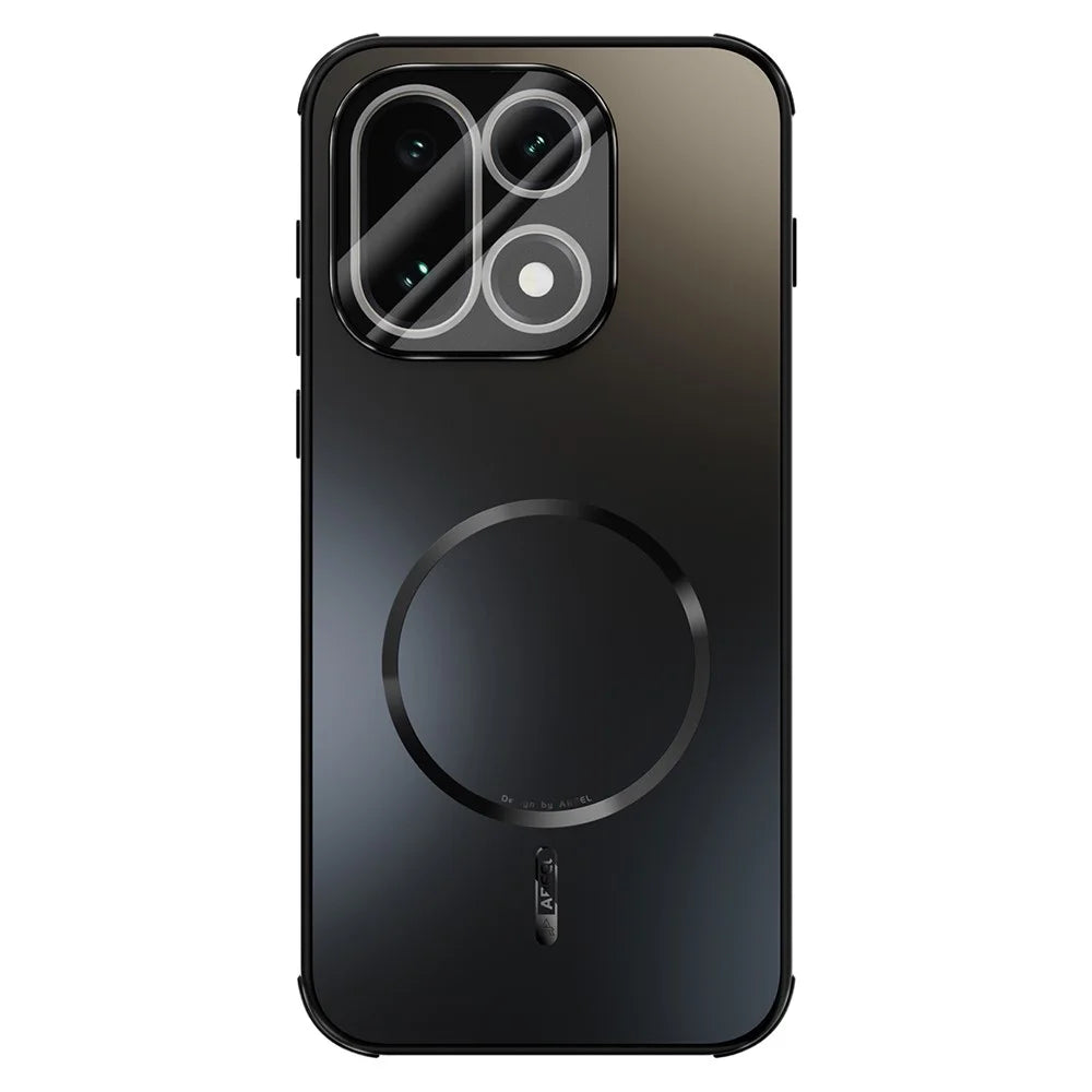 ABEEL For OnePlus 15 5G Magnetic Case TPU PC Cooling Matte Phone Back Cover with Lens Film - Black - 1