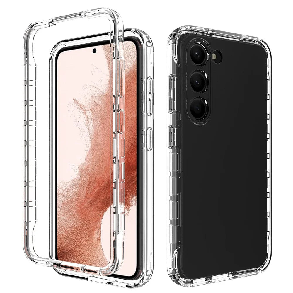 Crystal Clear Phone Case for Samsung Galaxy S23+ TPU Hard PC Protective Case Gradient Color Shockproof Cover - Transparent - 1