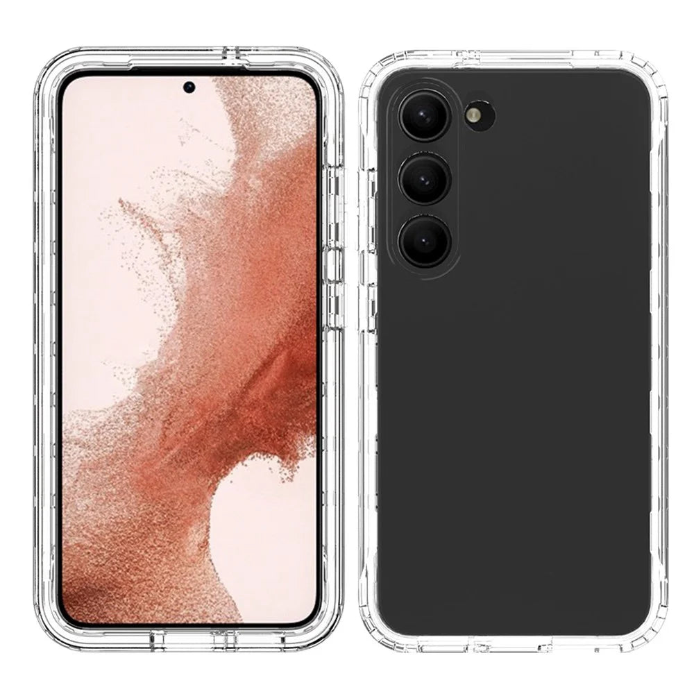 Crystal Clear Phone Case for Samsung Galaxy S23+ TPU Hard PC Protective Case Gradient Color Shockproof Cover - Transparent - 2