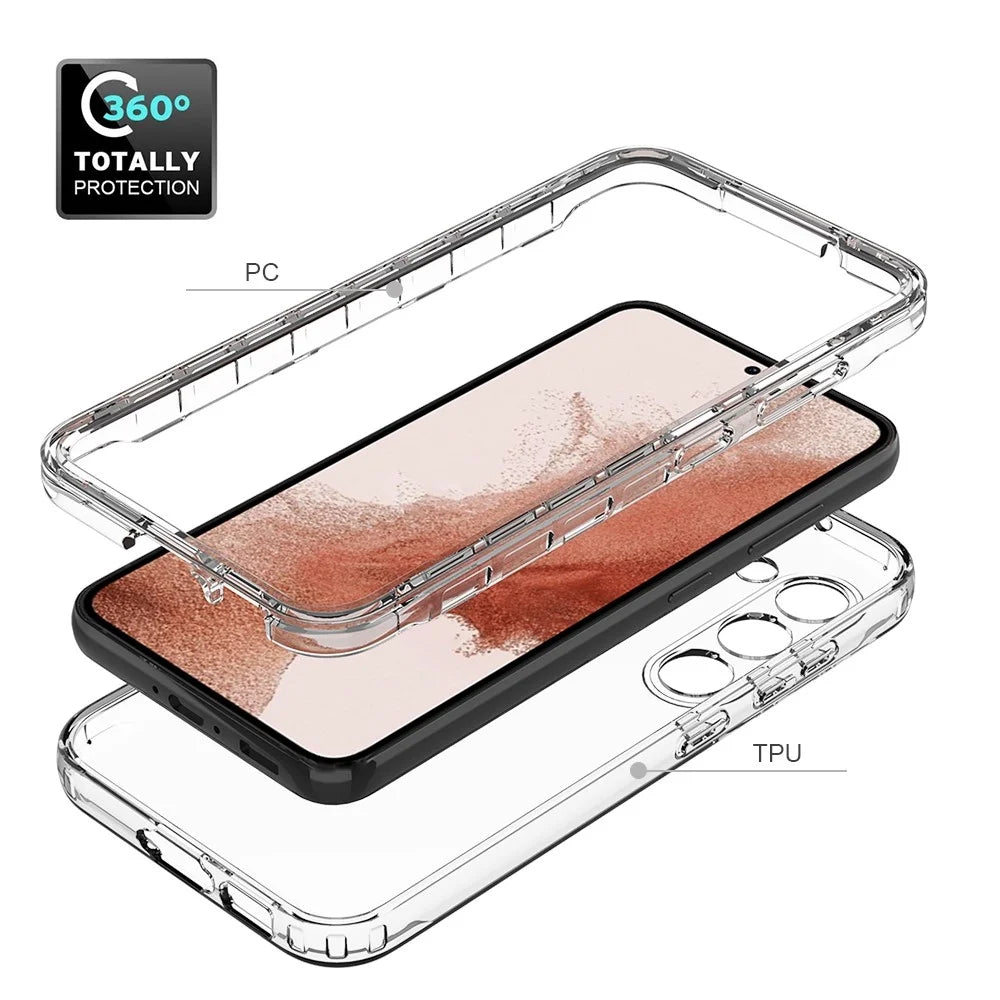 Crystal Clear Phone Case for Samsung Galaxy S23+ TPU Hard PC Protective Case Gradient Color Shockproof Cover - Transparent - 3