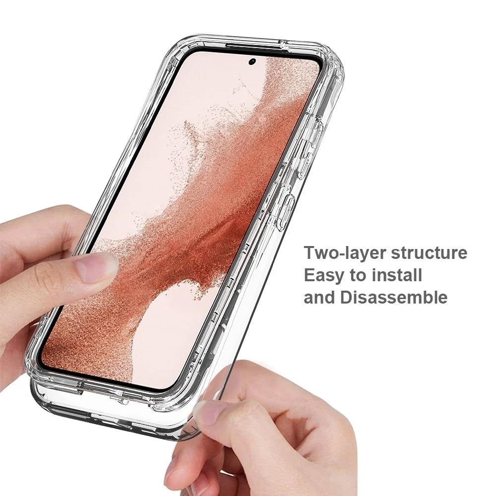 Crystal Clear Phone Case for Samsung Galaxy S23+ TPU Hard PC Protective Case Gradient Color Shockproof Cover - Transparent - 5