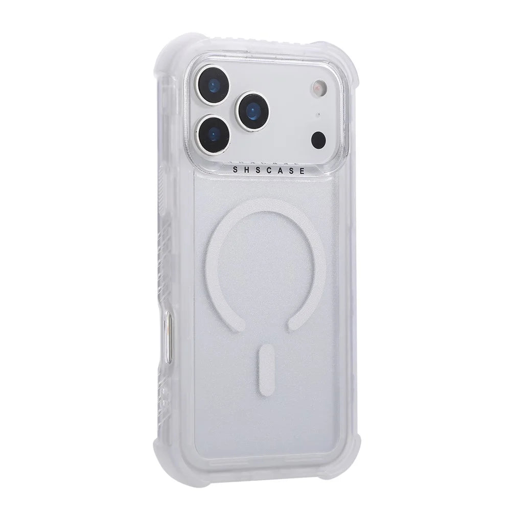 For iPhone 18 Pro / 17 Pro Case Compatible with MagSafe 3 in 1 TPU + PC Shockproof Matte Phone Back Cover - White - 2