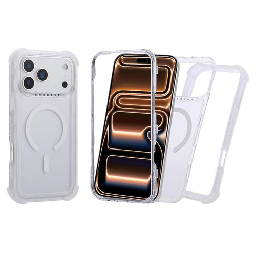 For iPhone 18 Pro Max / 17 Pro Max Case Compatible with MagSafe 3 in 1 TPU + PC Shockproof Matte Phone Back Cover - White - 1