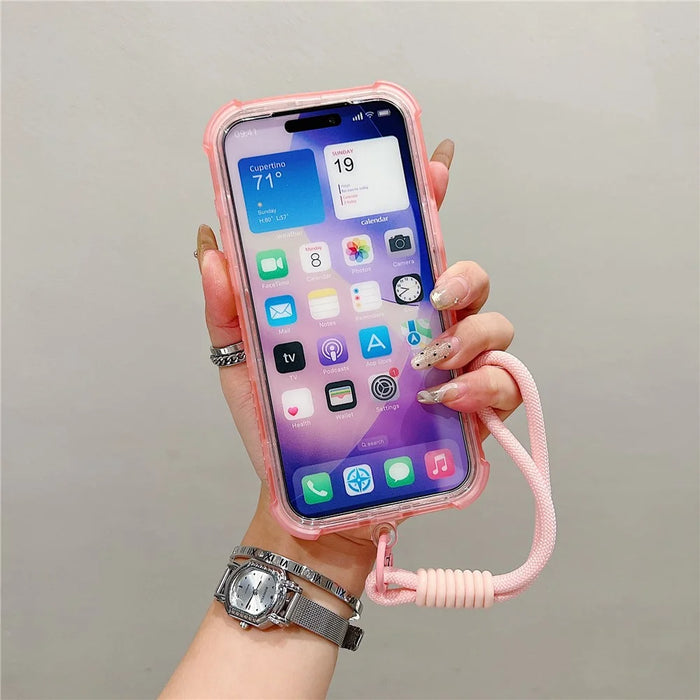For iPhone 18 Pro Max / 17 Pro Max Case Compatible with MagSafe 3 in 1 TPU + PC Matte Phone Back Cover with Hand Strap - Pink - 4