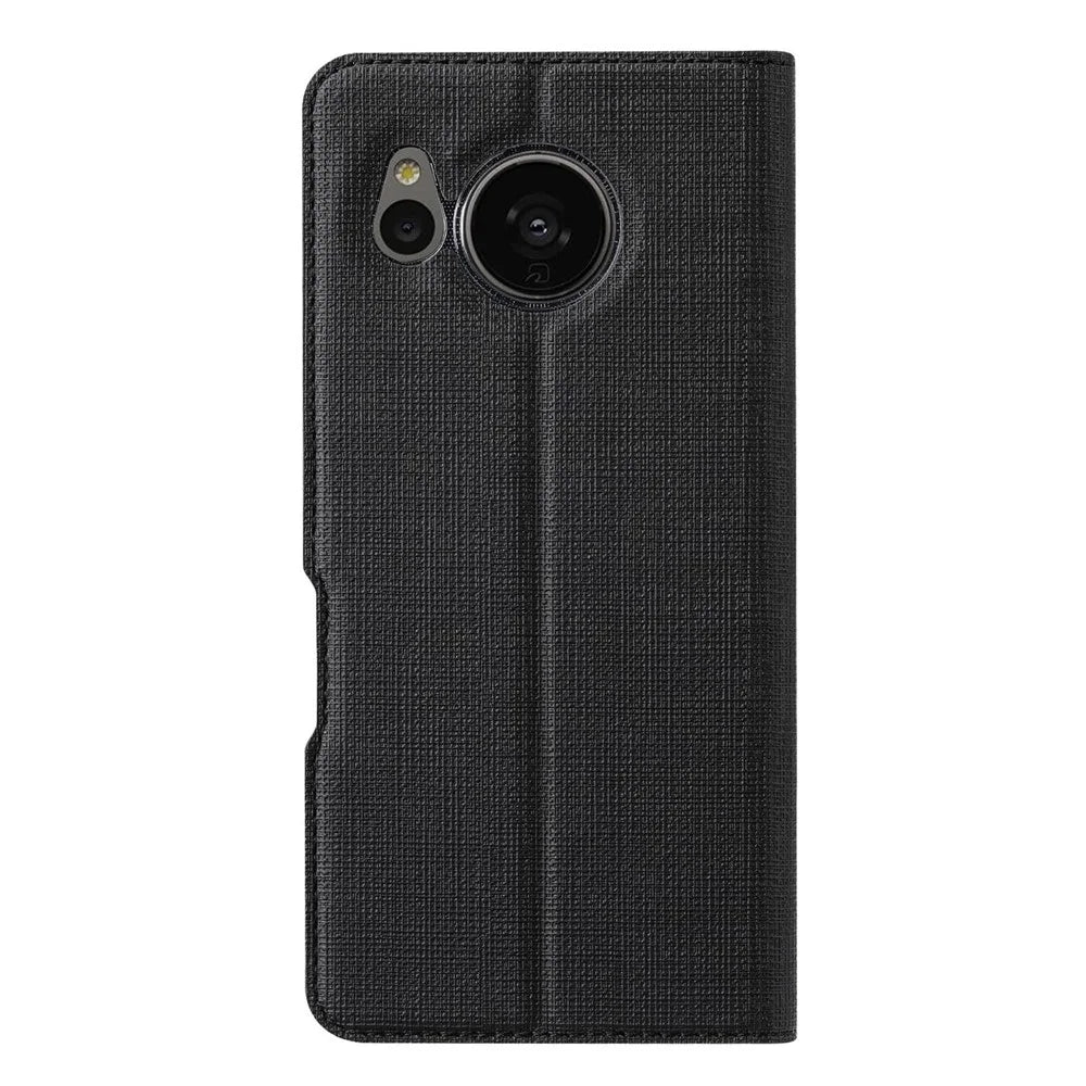 VILI DMX Series PU Leather Phone Case for Sharp Aquos Sense 7, Magnetic Clasp Folio Flip Phone Cover with Stand Card Holder - Black - 7