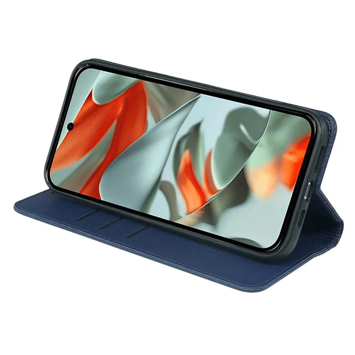 For Google Pixel 10 Pro XL Case Four Leaf Clover Leather Flip Phone Cover Stand Wallet - Blue - 3