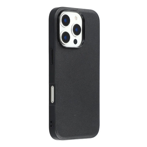 For iPhone 16 Pro Case Compatible with MagSafe Nappa Texture Genuine Cow Leather Coated PC TPU Phone Cover - 1