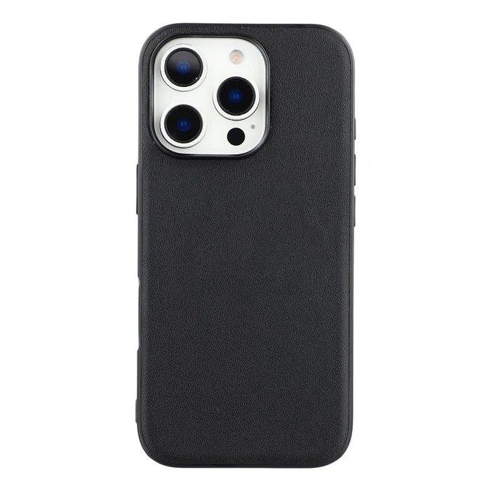 For iPhone 16 Pro Case Compatible with MagSafe Nappa Texture Genuine Cow Leather Coated PC TPU Phone Cover - 3
