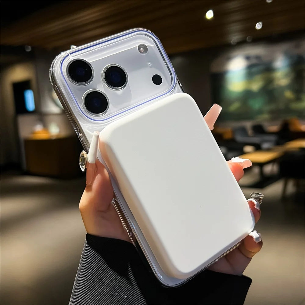 For iPhone 17 Pro Case Compatible with MagSafe Ultra Thin PC Transparent Phone Cover with Tempered Glass Film - Sapphire - 3