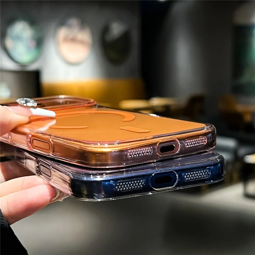 For iPhone 17 Pro Max Case Compatible with MagSafe Ultra Thin PC Transparent Phone Cover with Tempered Glass Film - Sapphire - 6