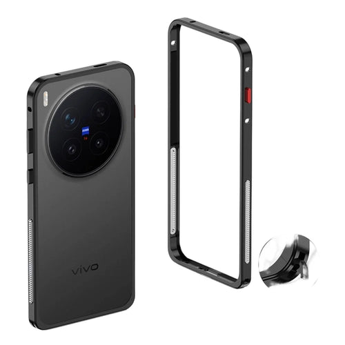 For vivo X300 Pro 5G Bumper Case Metal Frame Heat Dissipation Cover - Black - 1