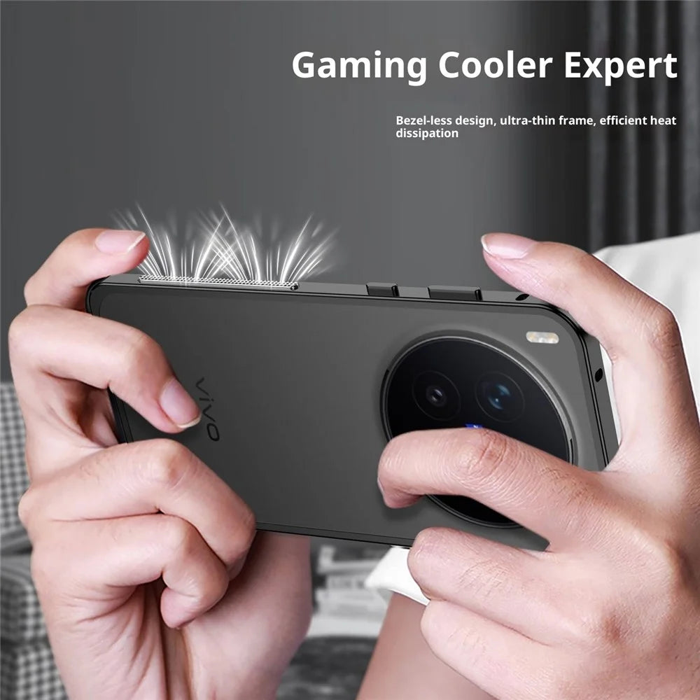 For vivo X300 Pro 5G Bumper Case Metal Frame Heat Dissipation Cover - Black - 2