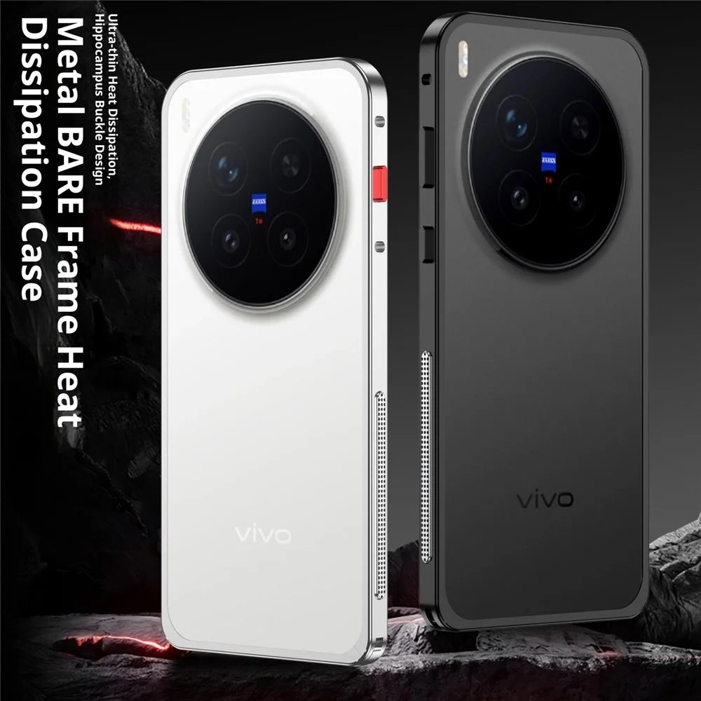 For vivo X300 Pro 5G Bumper Case Metal Frame Heat Dissipation Cover - Black - 4