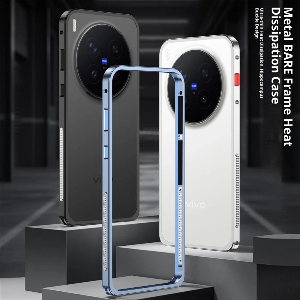 For vivo X300 Pro 5G Bumper Case Metal Frame Heat Dissipation Cover - Black - 5
