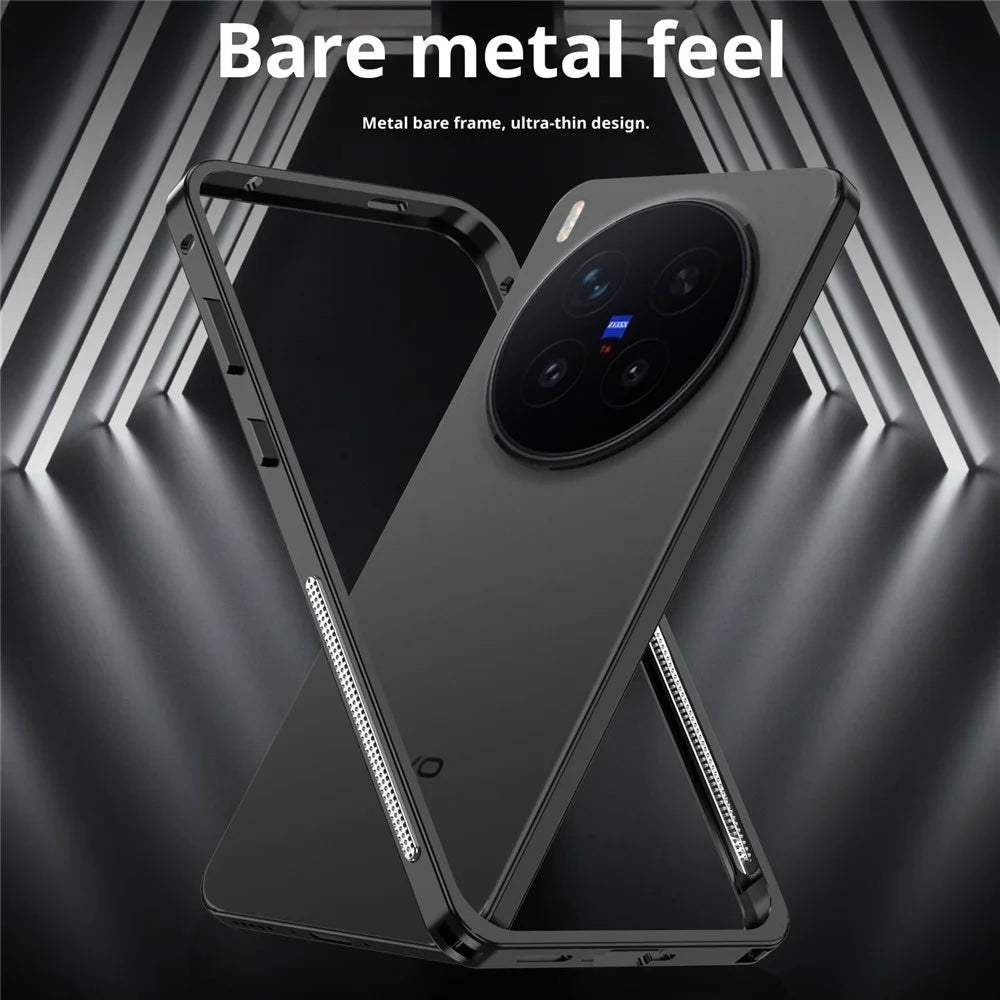 For vivo X300 Pro 5G Bumper Case Metal Frame Heat Dissipation Cover - Black - 6