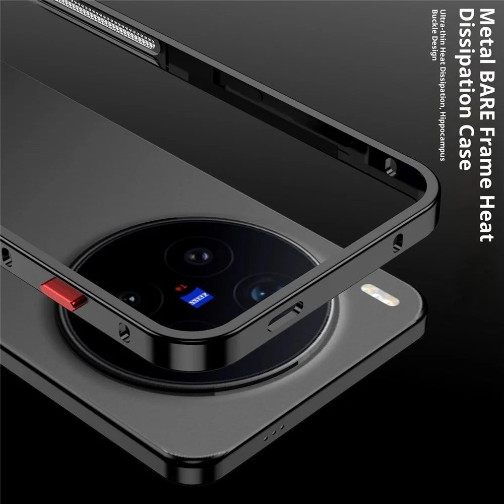 For vivo X300 Pro 5G Bumper Case Metal Frame Heat Dissipation Cover - Black - 7