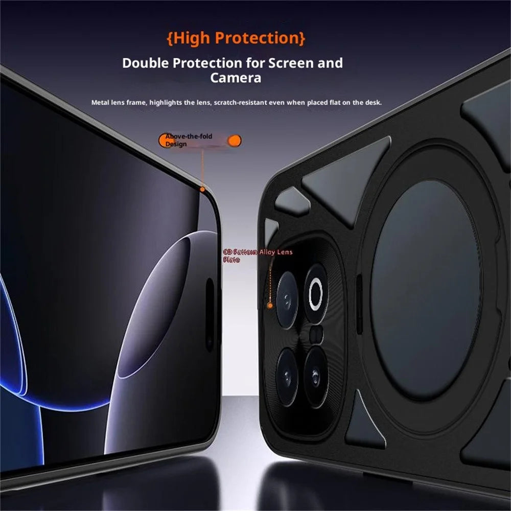 For vivo iQOO 15 5G Case Magnetic Kickstand Hollow Heat Dissipation Silicone + PC + Metal Bumper Phone Cover - Black - 5